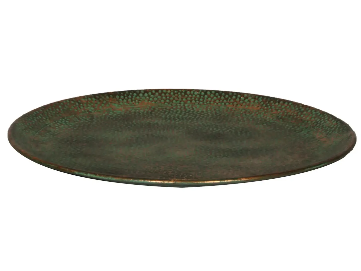 Decofinder Tablett Metall Grün D: 5 cm | Schubiger Möbel