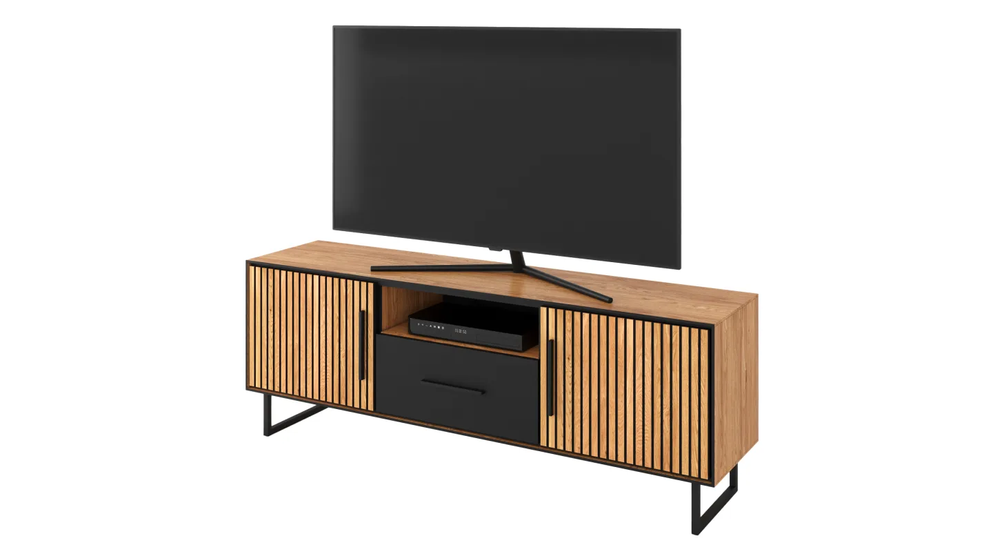 TV - Lowboard Eiche massiv geölt 185 cm - BELLA