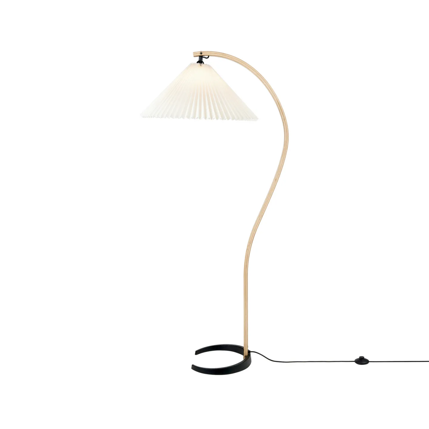Timberline Gulvlampe White/Oak/Birch - GUBI - Stue - Design - Træ - Med én lyskilde