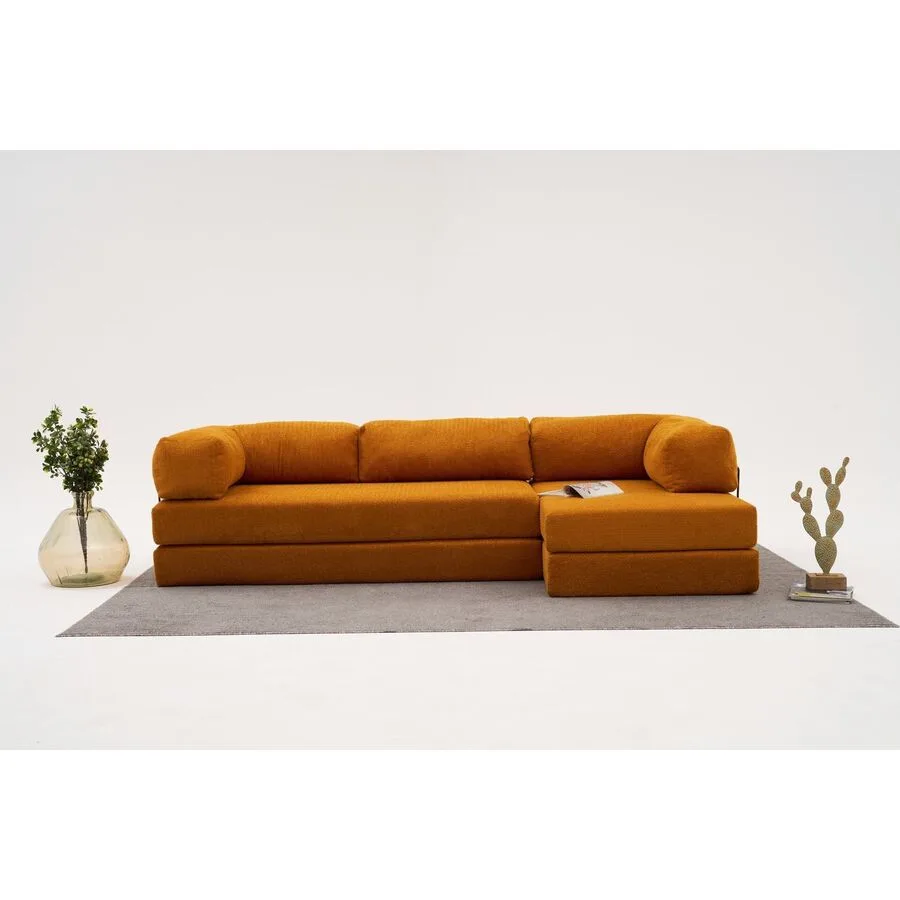Bettsofa Foldbar Orange Fabric: 100% CHENILLE B 290 T 95 cm