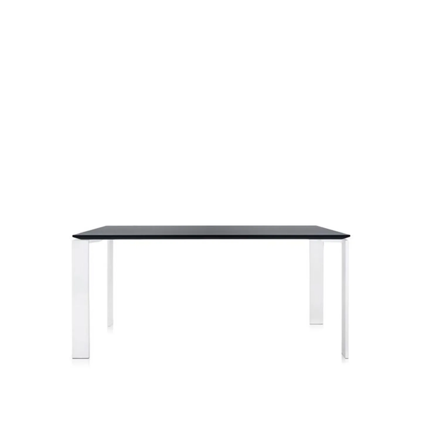 Kartell - Four Table 4522 158x79, Black/White, Scratch-Proof Laminate - Matbord - Ferruccio Laviani - Svart - Laminat/Metall