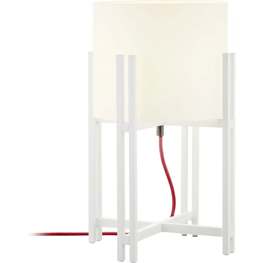 Designer-Tischlampe Bankamp Dynasty E27 weiss H 34 cm - Material: Aluminium/Glas