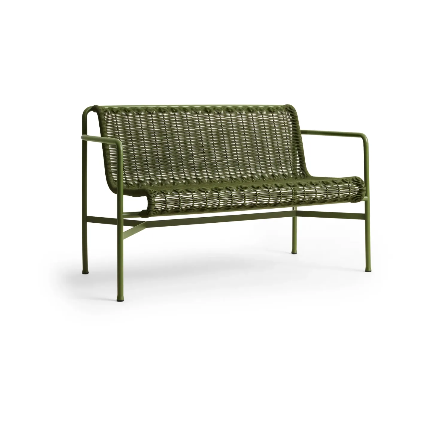 HAY Palissade Cord Dining bänk med armstöd Olive