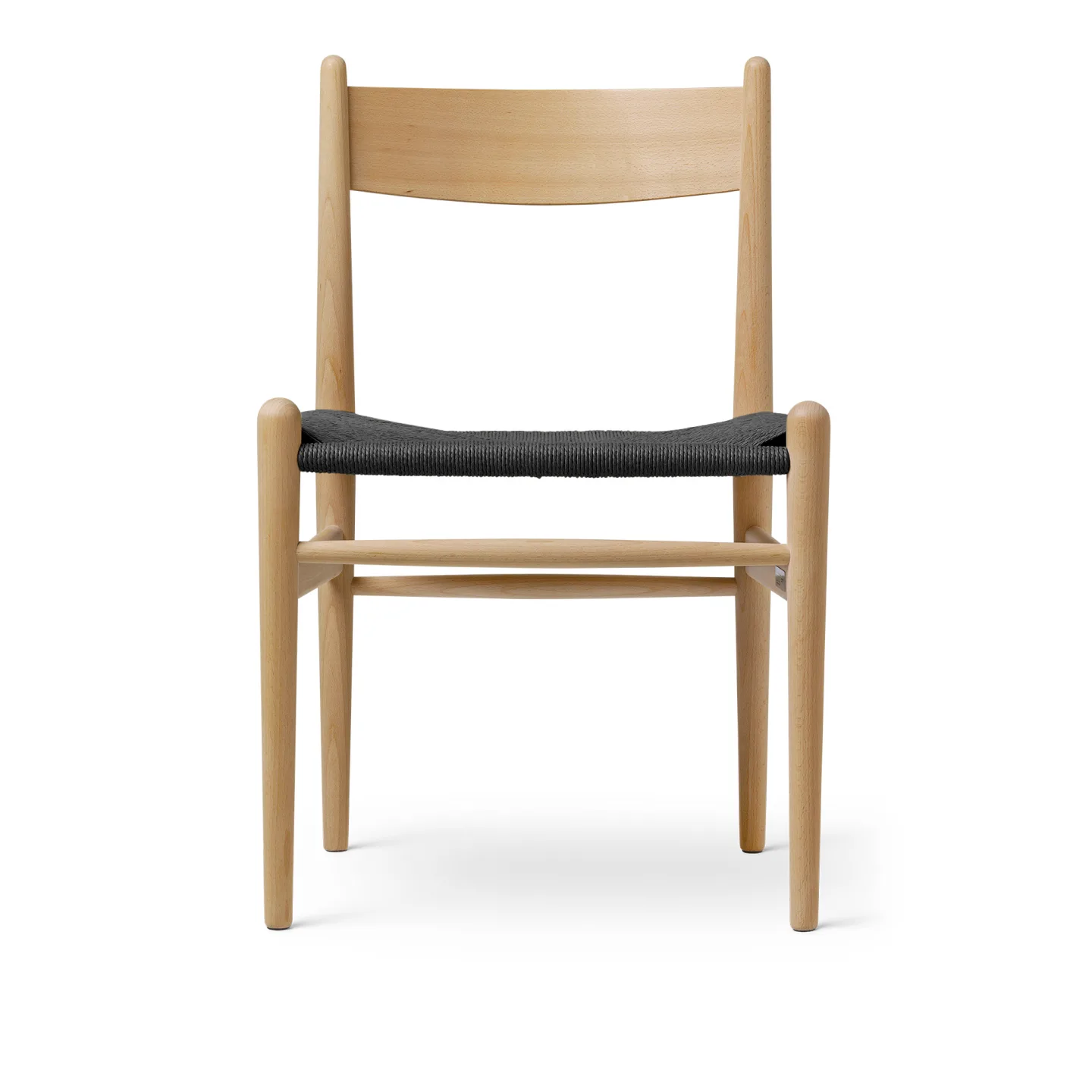 Carl Hansen - CH36, Tvålad Bok, Svartflätat papperssnöre - Matstolar - Hans J. Wegner - Träfärgad - Papper/Trä