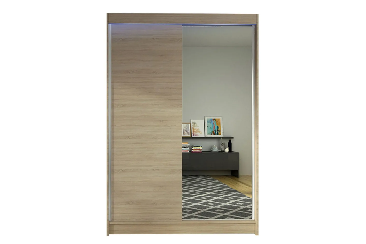 Liverpool Garderob med Spegel 120x200 cm - Beige
