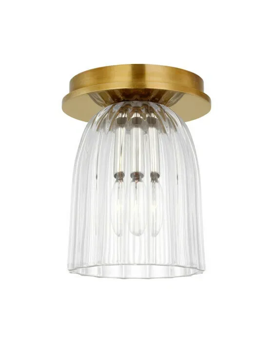 Asalea 5" Solitaire Flush Mount Hand-Rubbed Antique Brass