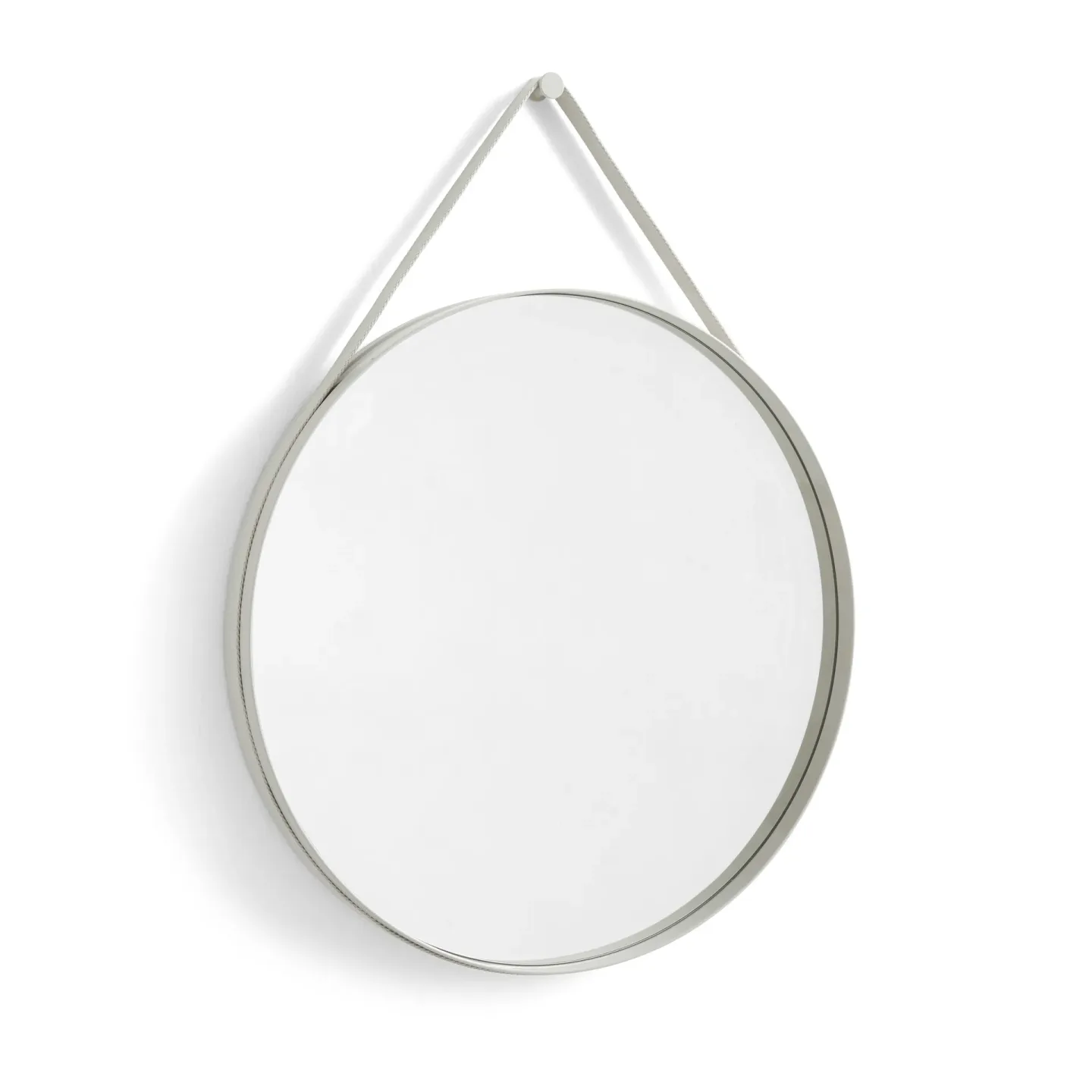 HAY Strap Mirror Spiegel Ø70cm Light grey