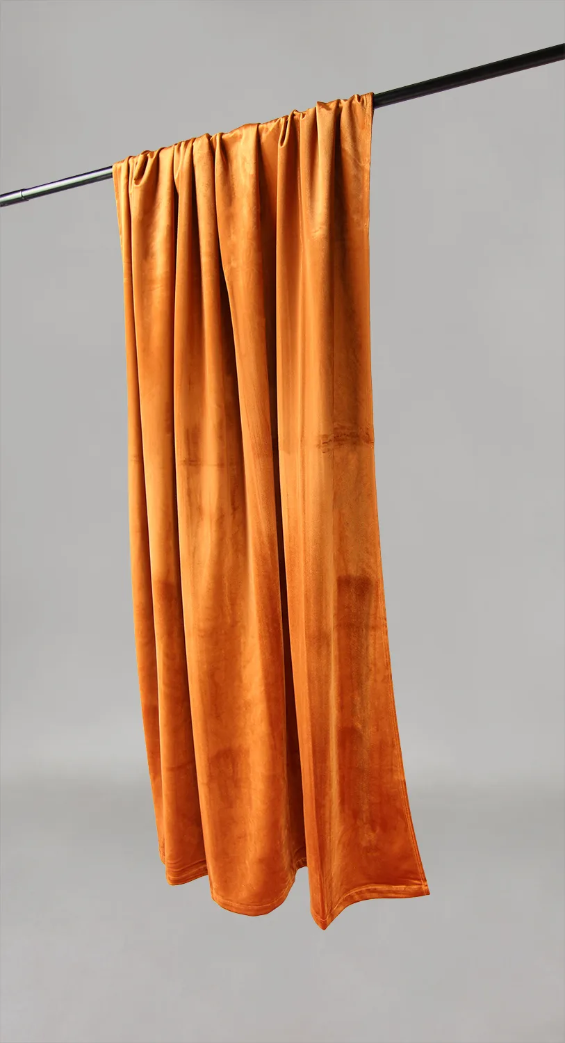 Gardiner - Fløyelsgardiner Marlyn (oransje) (Størrelse: 130 x 250 cm)