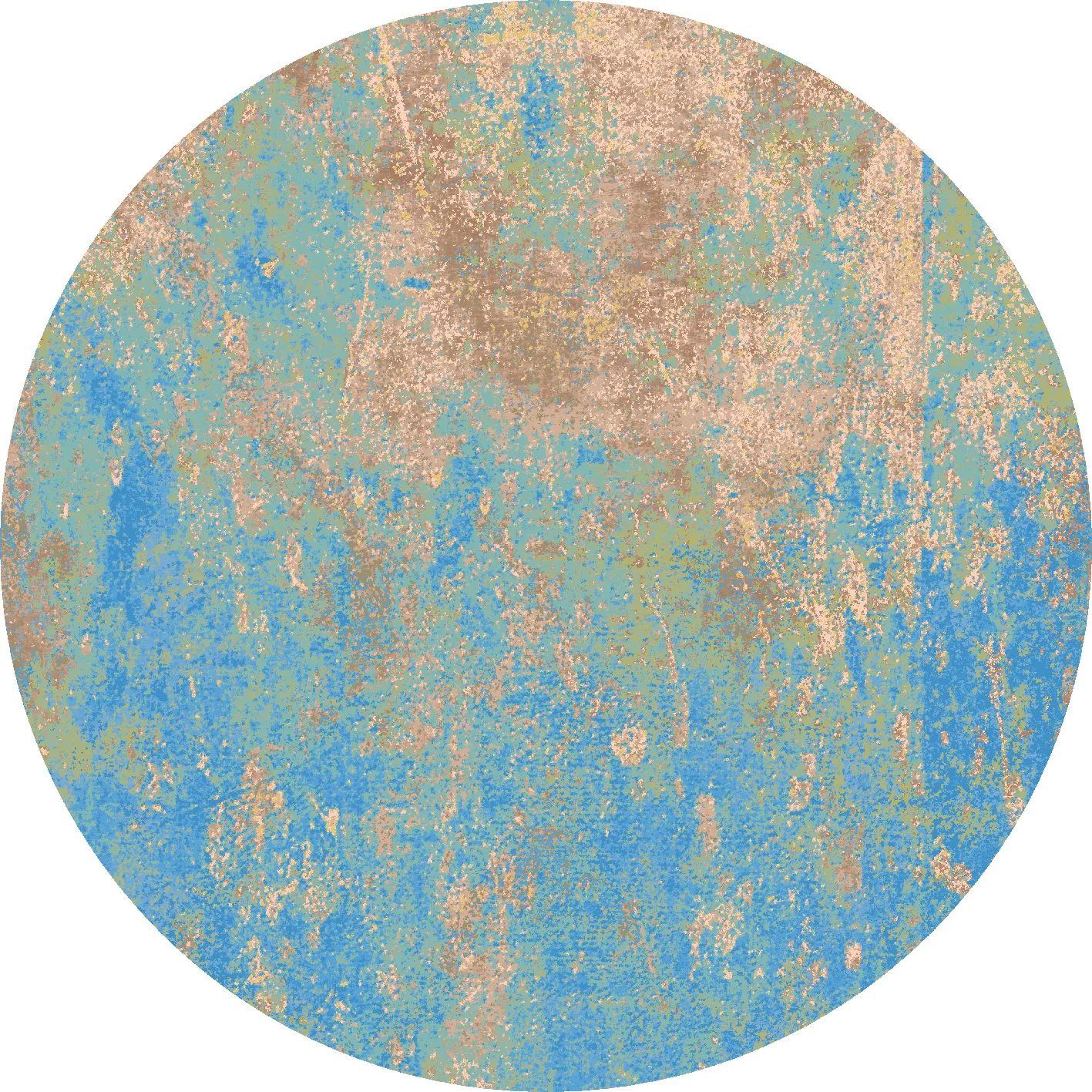 Rundt teppe - Pavoa (blå) (Størrelse: Ø 160 cm)