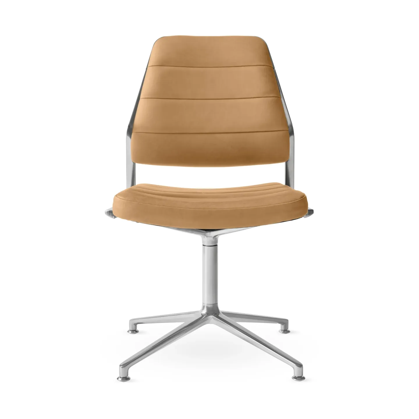 Vipp Vipp454 Swivel chair kontorsstol Camel leather-polished aluminium