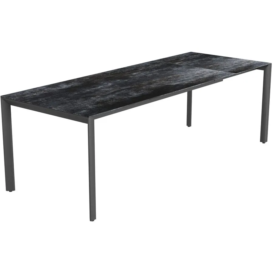 Gartentisch ausziehbar Tropea Keramik Dark Night 180x90 cm - Farbe: Schwarz matt / Dark Night - Material: Keramik/Stahl pulverbeschichtet - Möbel