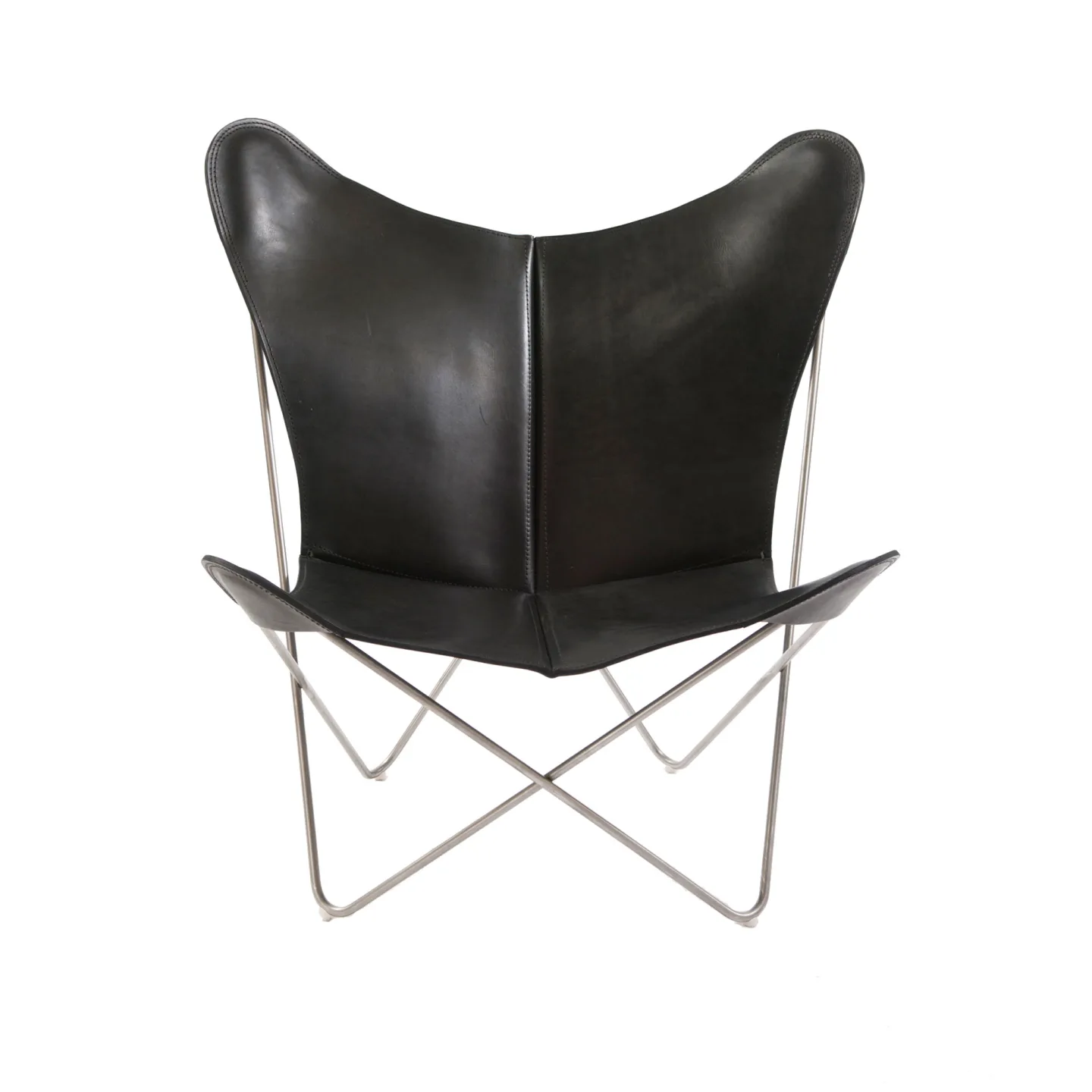 OX Denmarq - Trifolium Chair, Stainless Steel Frame, Leather: Black - Fåtöljer - Dennis Marquart - Svart - Läder/Metall