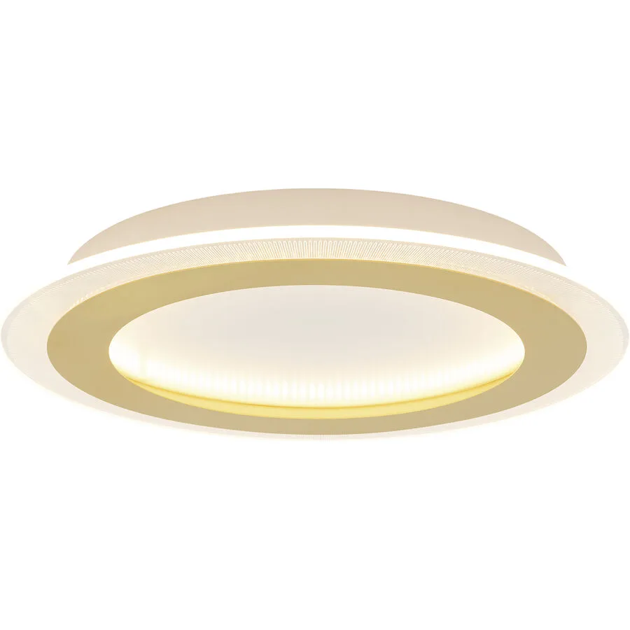 Deckenlampe Ariana Gold/Weiss Aluminium 45 cm 6 cm - Farbe: weiss/gold - LED - Lichtfarbe: Extra warmweiss - Material: Aluminium/Eisen/Acryl -