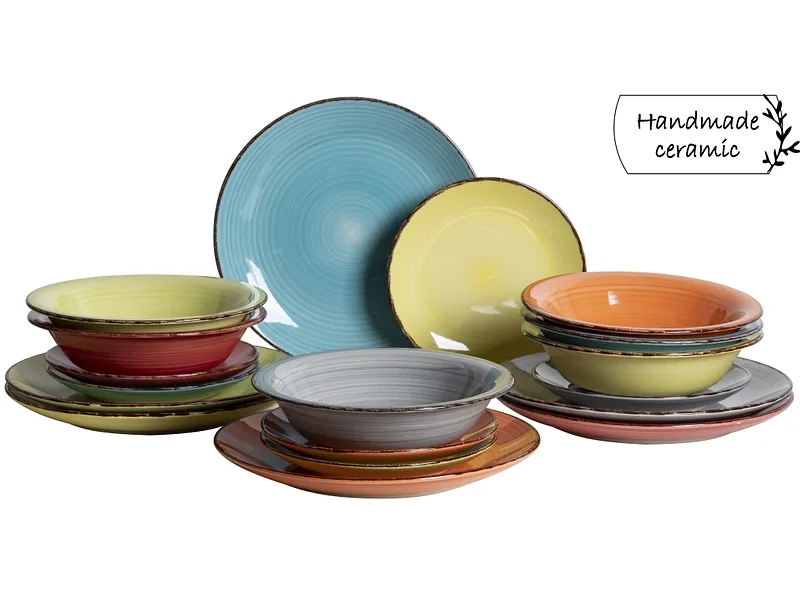 Geschirrset RAINBOW Sandstein 18-teilig 6 Personen