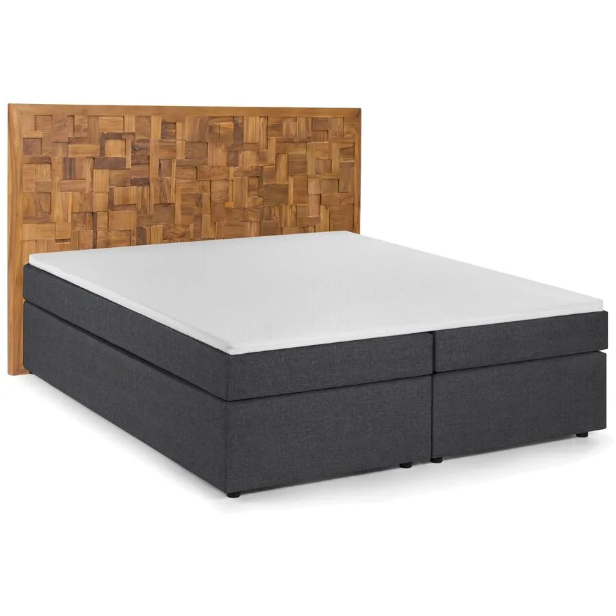 Boxspringbett Dättwil dunkelgrau Stoff 180 x 200 cm