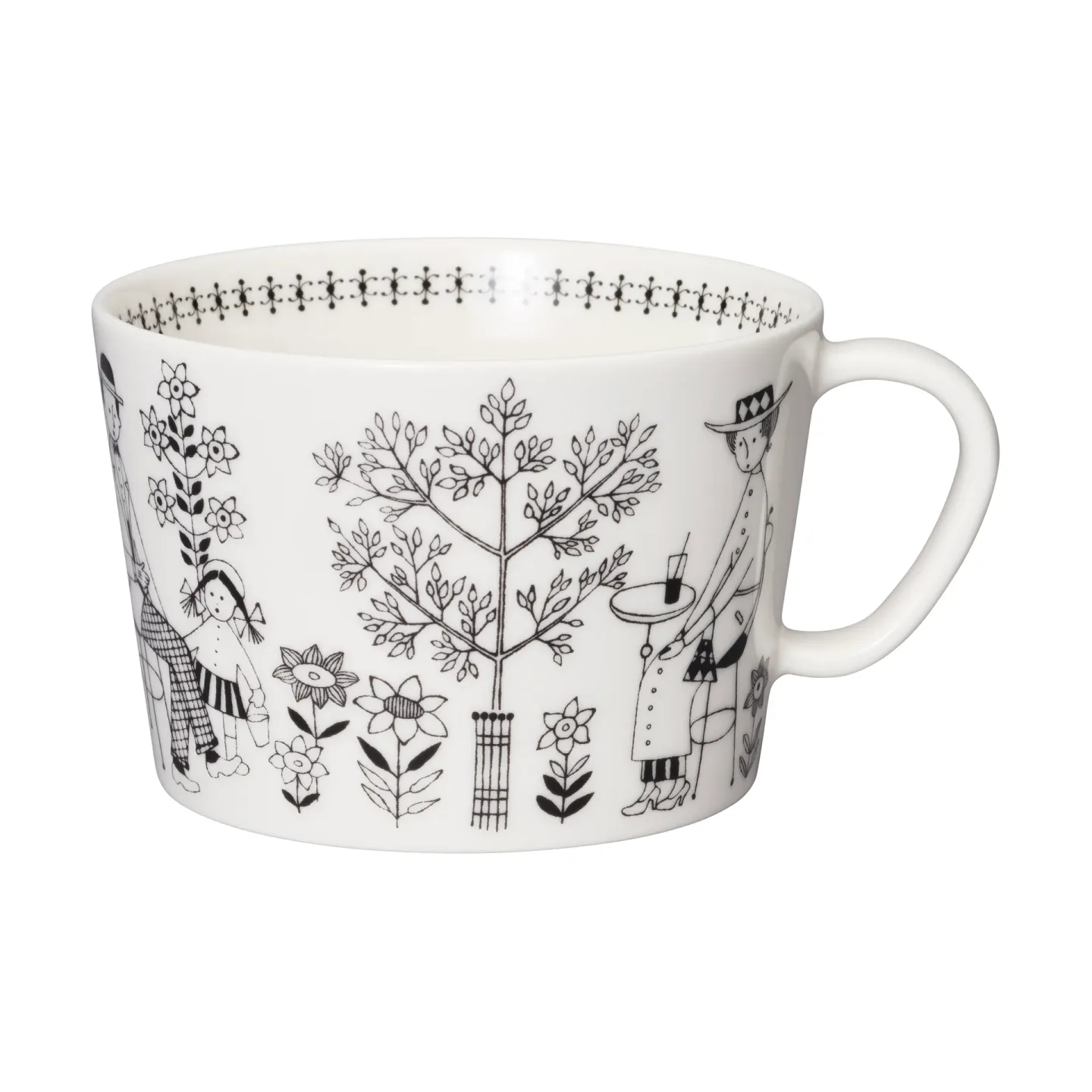Arabia Emilia Tasse 40 cl Schwarz-weiß
