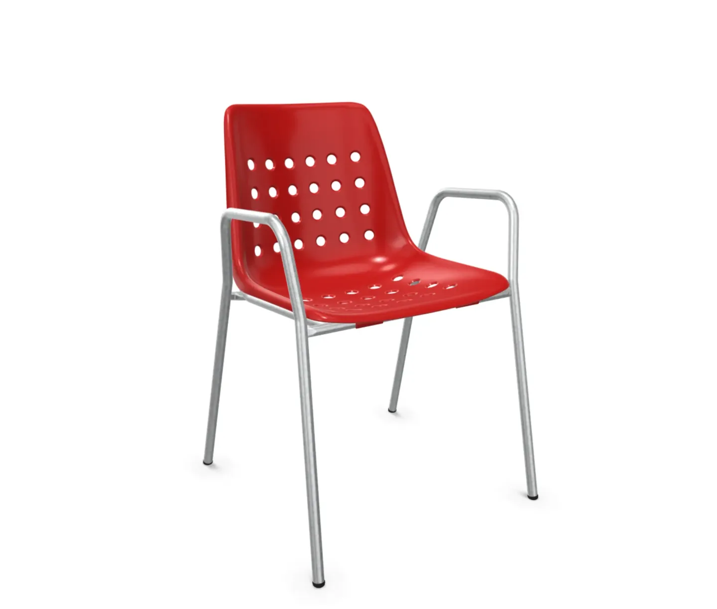 Schaffner Schalen-Stuhl Bermuda mit Armlehne Feuerverzinkt Rot | Schubiger Möbel