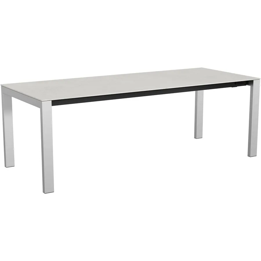 Gartentisch ausziehbar Panama Edelstahl gebürstet / Lunar Mineralkeramik/Edelstahl B 220 T 90 cm - Möbel Konfigurator: Traummöbel individuell