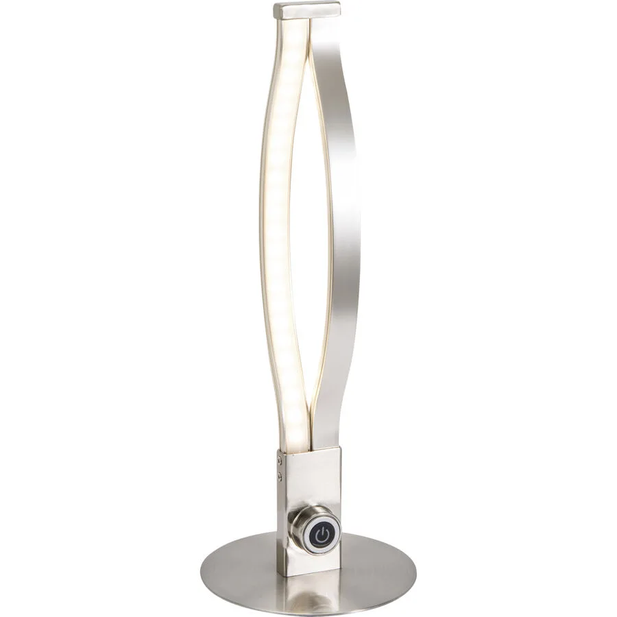 Tischlampe Chalia Silber Aluminium/Metall 13 cm 31 cm - Farbe: Stahl - Material: Metall/Aluminium - LED - Lichtfarbe: Extra warmweiss