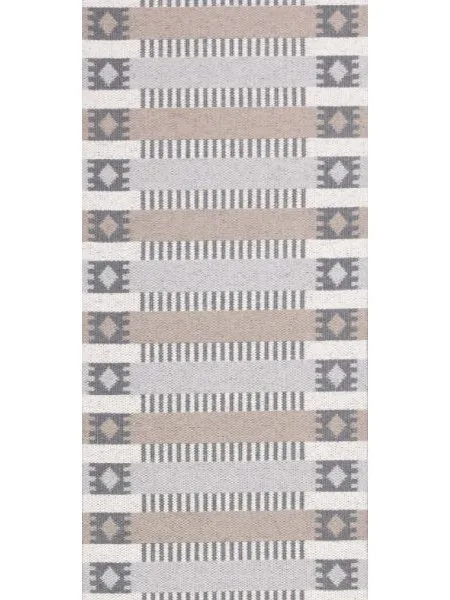 Plastmatter - Horredsmattan Märta (grå/beige) (Størrelse: 70 x 300 cm)