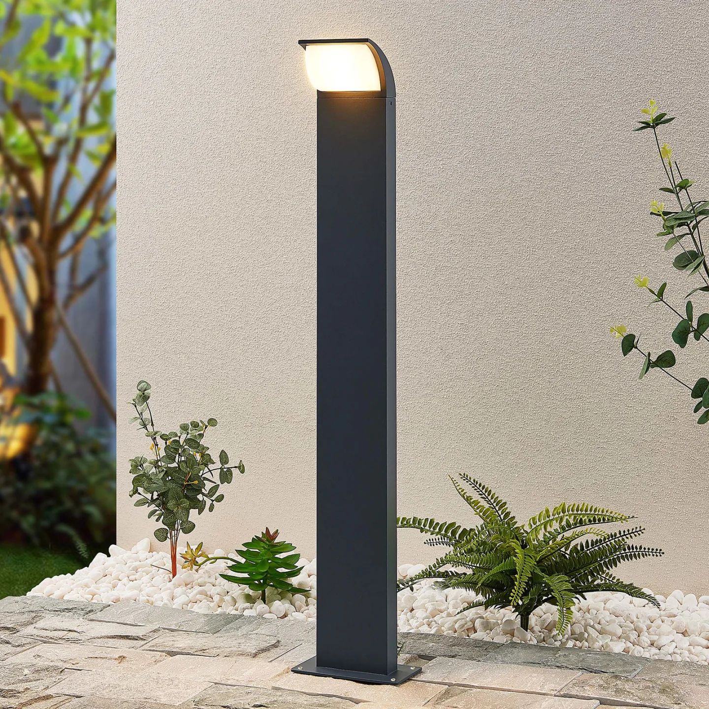 Tinna LED Havelampe H80 Anthracite - Lucande - Terrasse - Moderne - Aluminium - Med én lyskilde