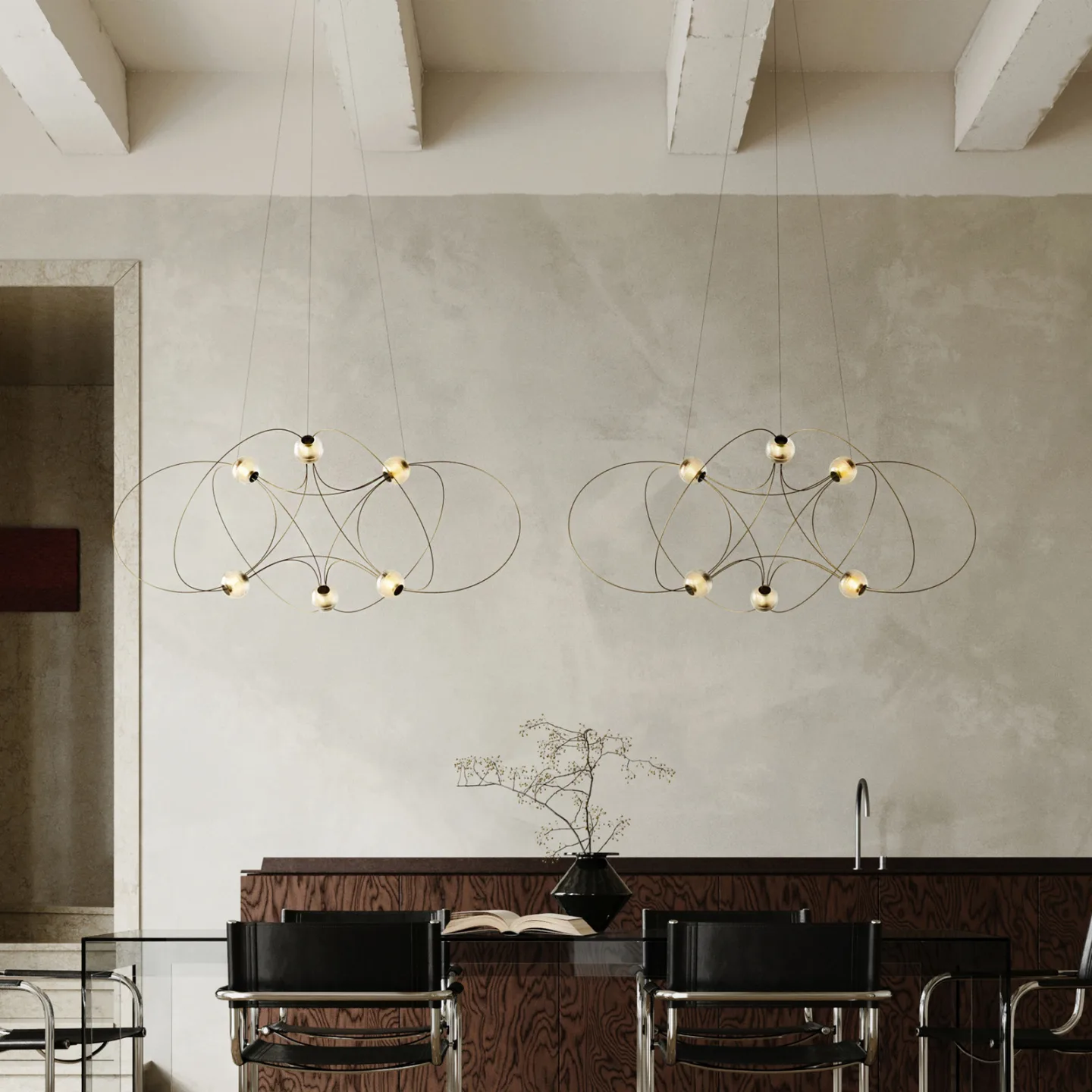 Munari 6 pendellampe (FORHÅNDSSAMLET) Svart - DCW - Spisestue - Design - Metall - Med flere lyskilder