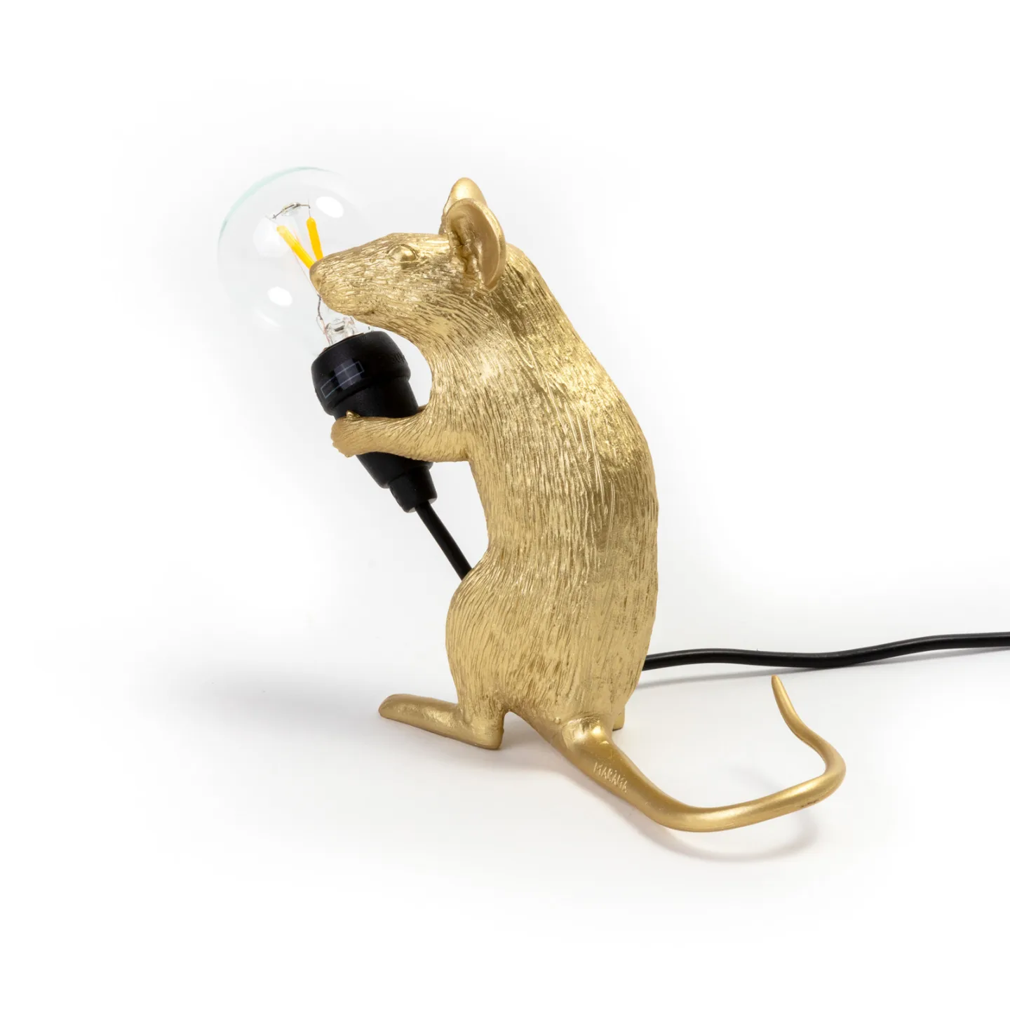Mouse Lamp Mac Sitting Tischleuchte Gold - Seletti Mouse Lamp Valentine - Wohnzimmer - Design - Kunststoff