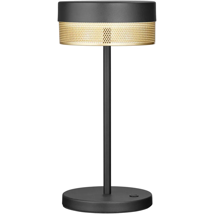Tischlampe Mesh Schwarz/Gold Eisen 30 cm - LED - Lichtfarbe: Extra warmweiss - LED Energiesparlampen