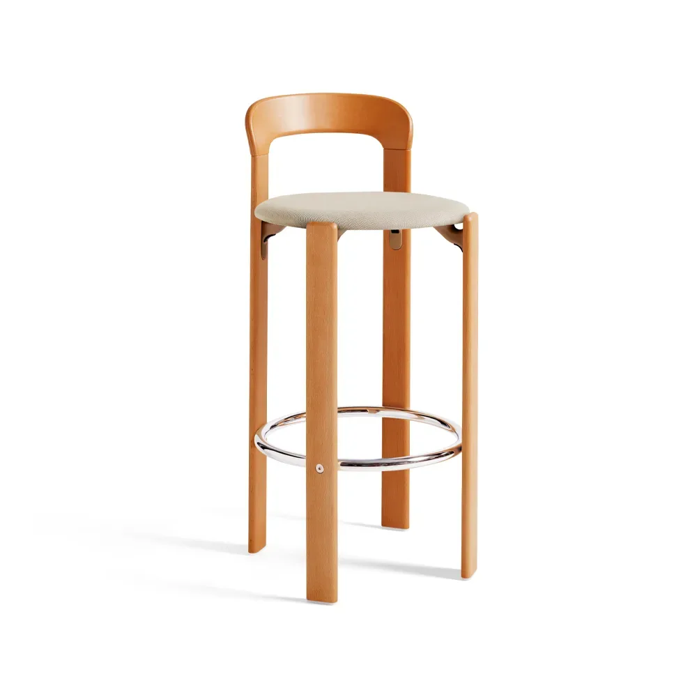HAY Rey klädd barstol 75 cm tyg steelcut trio 213 golden