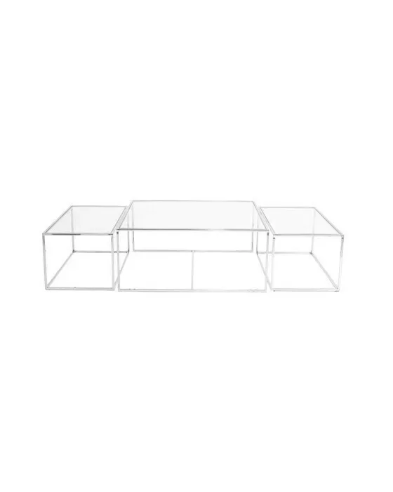 Three Set Table Chrome Low