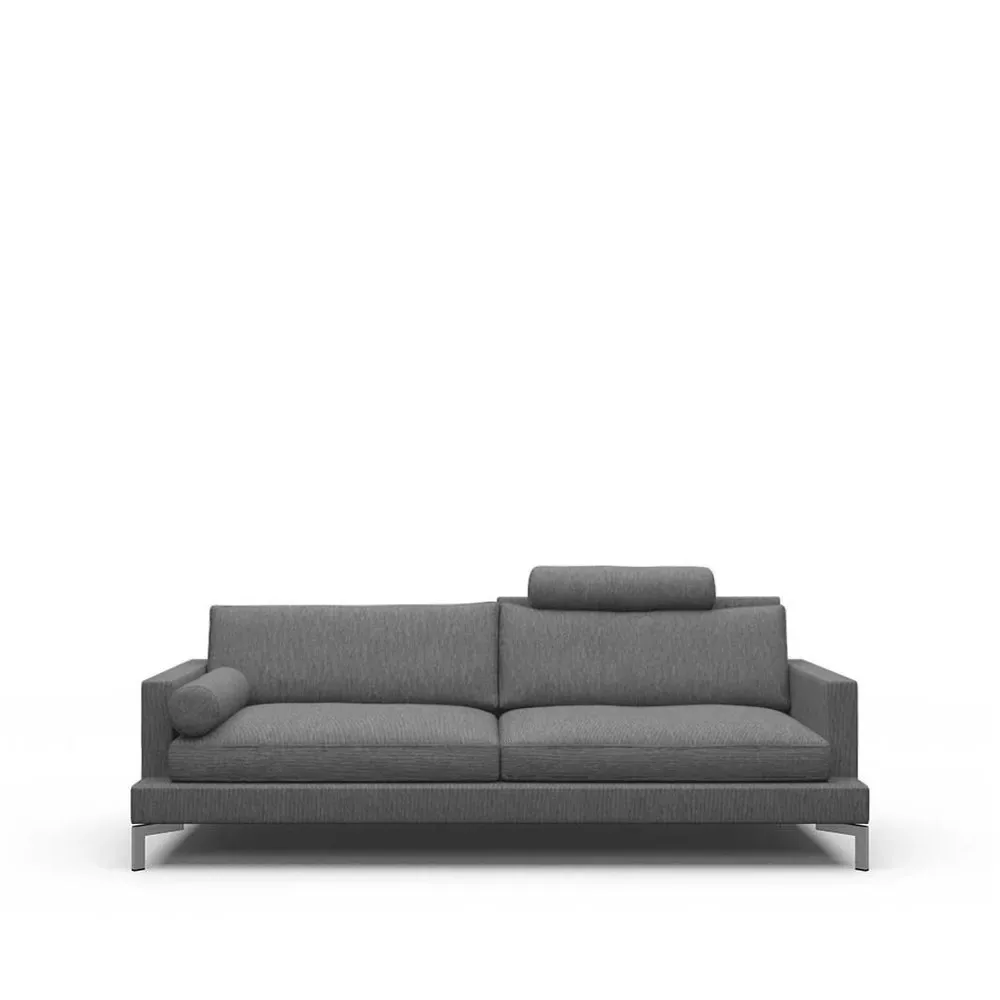 Eilersen Great lift 3-sitziges Sofa Stoff bakar 47 hellgrau, Chrombeine