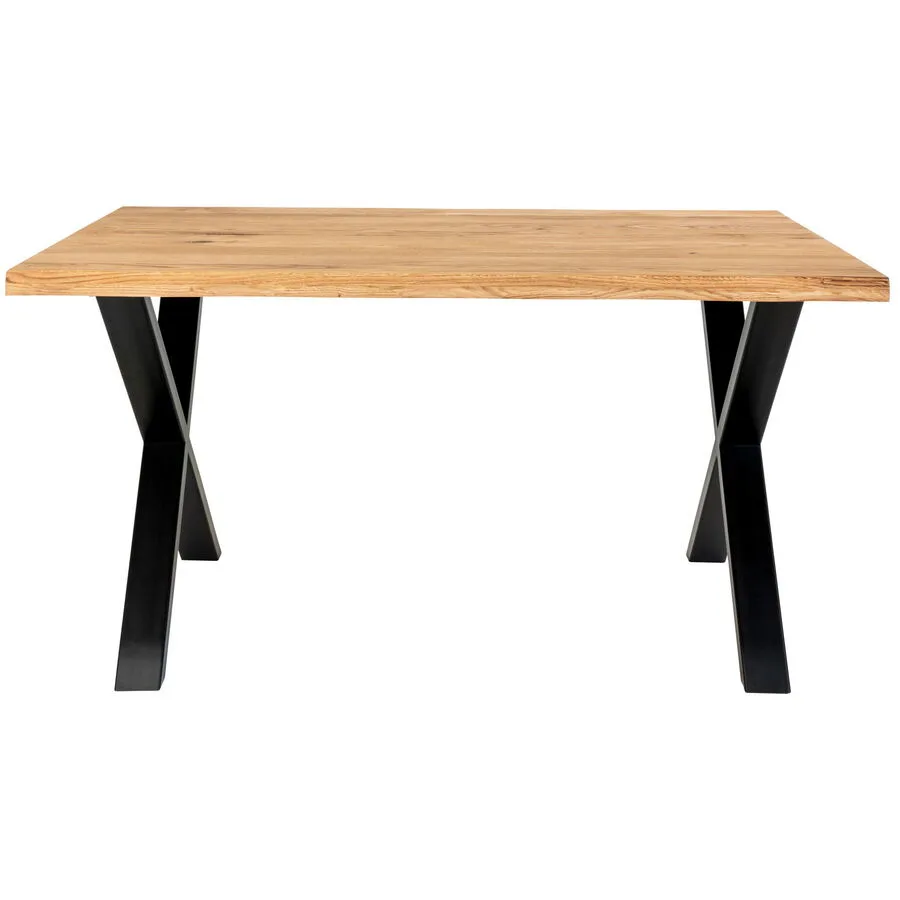 Esstisch Yavona natur/schwarz Eiche Natur/Metall B 95 T 140 cm