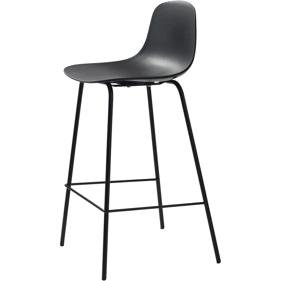 Barhocker 2er-Set Whit schwarz Polypropylen H 93 cm
