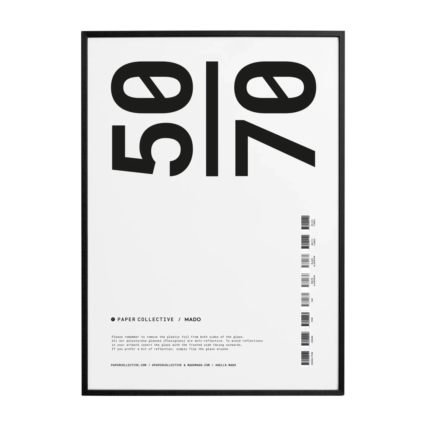 Paper Collective Paper Collective ram plexiglas-svart 50x70 cm
