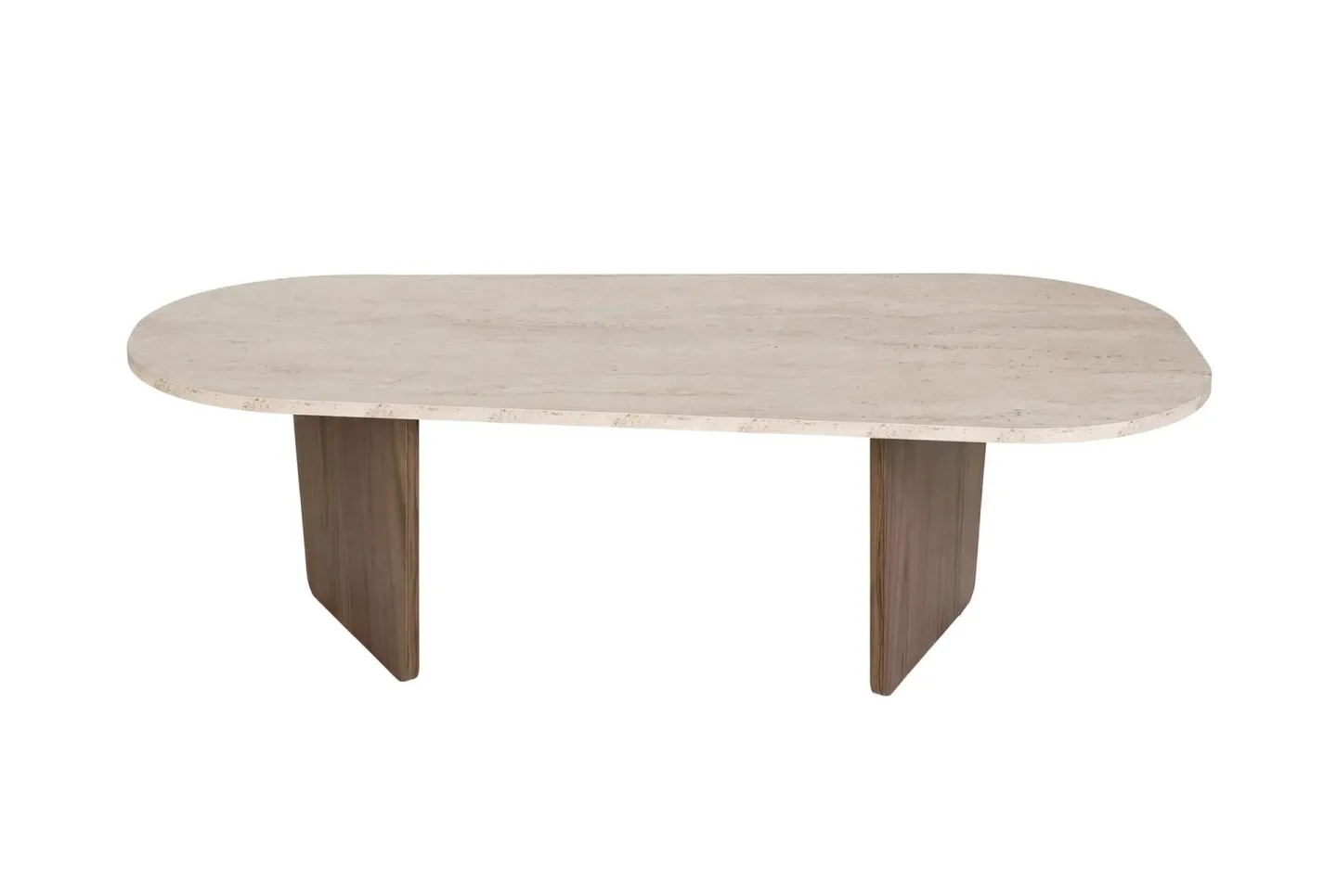Omari Soffbord 130 cm - Travertin och valnöt