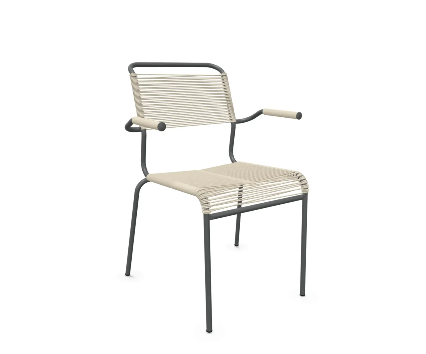 Schaffner Spaghetti-Stuhl Säntis mit Armlehnen Beige | Schubiger Möbel