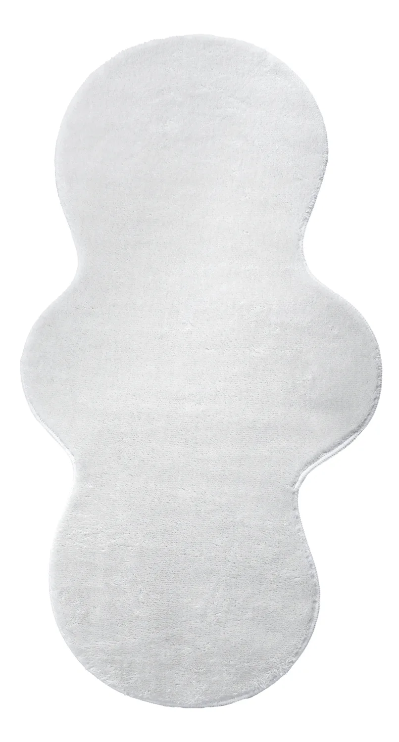 Bølgete Løper - Aranga Super Soft Fur (hvit) (Størrelse: 80 x 150 cm)