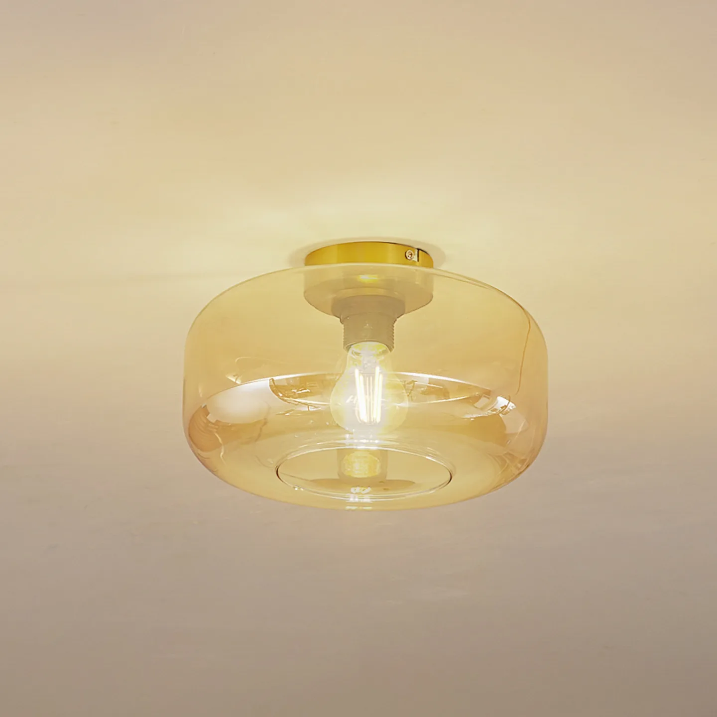 Hildur taklampe Ø 28,5 cm rav glass - Lindby - Spisestue - Med en lyskilde