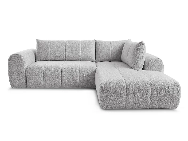Ecksofa BOBOCHIC NESTY Stoff chiniert hellgrau
