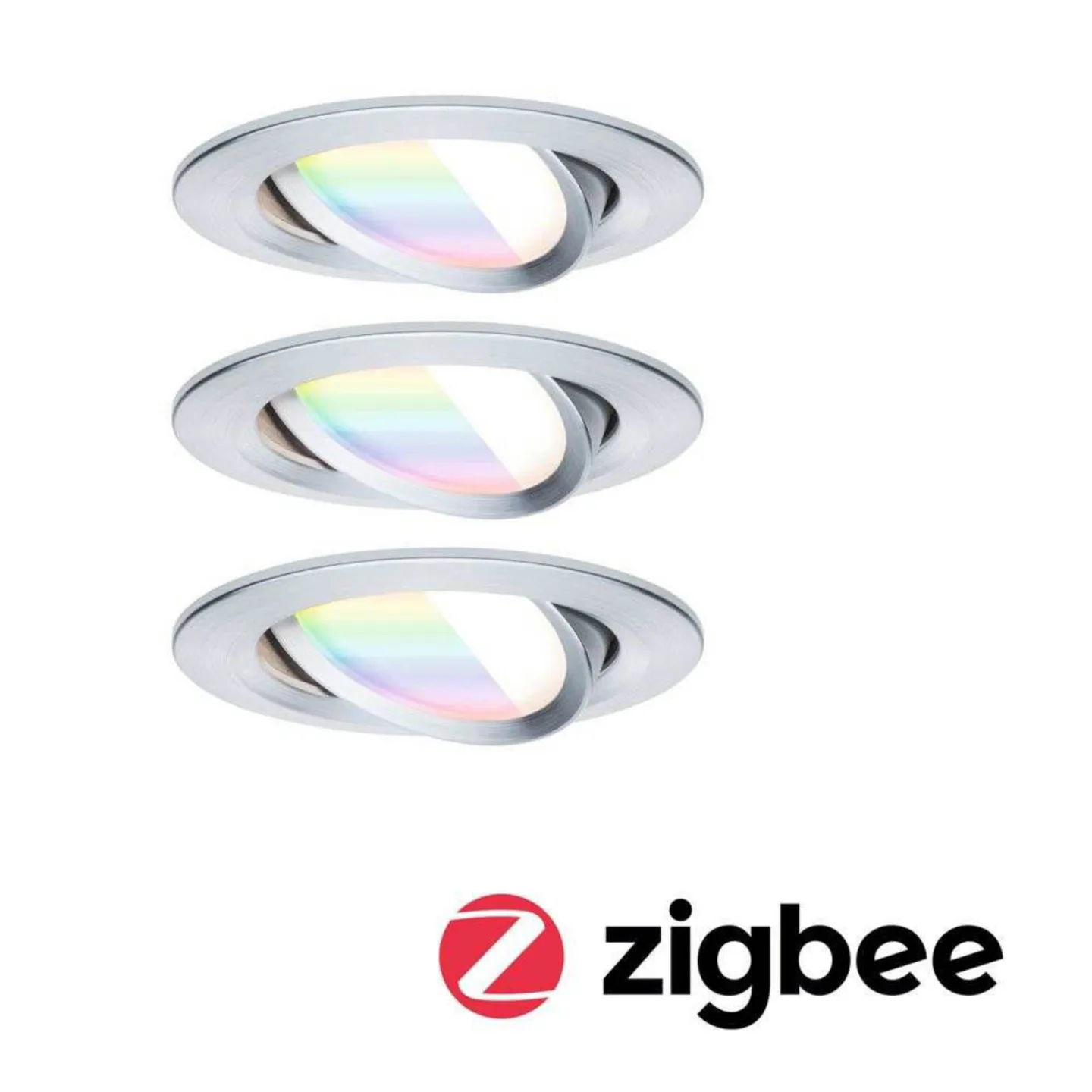 Nova Coin Smart indbygningslampe, aluminium, Ø 8,4 cm, RGBW, 3 stk. - Paulmann - Stue