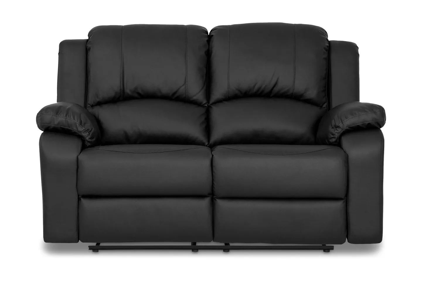 Norbo Liten Reclinersoffa 2-sits Konstläder - Fällbar soffa - Biosoffa - Svart / Mörk