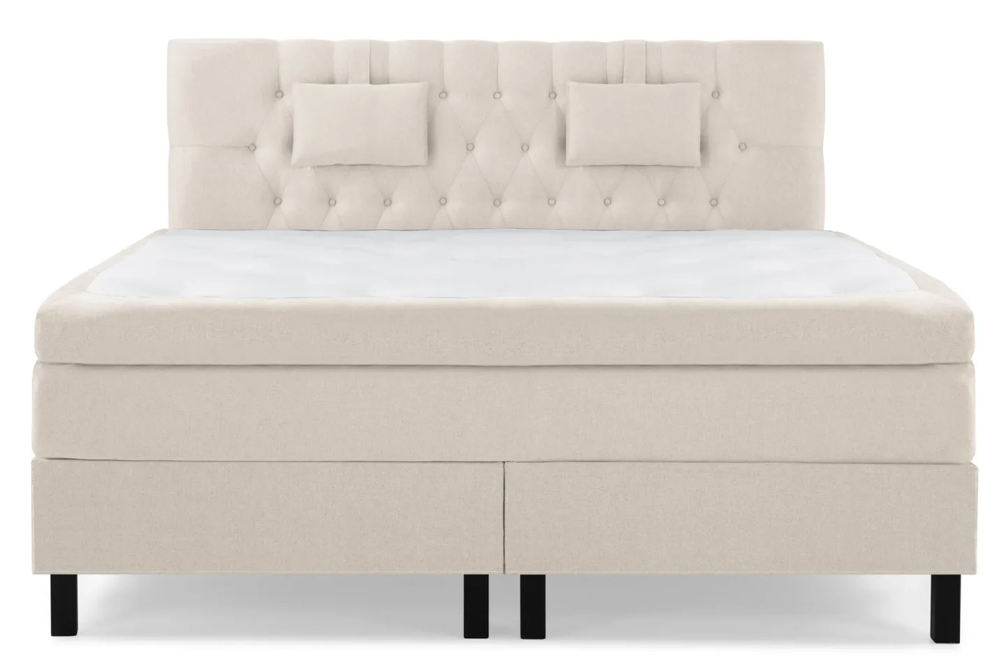 Lucky Komplett Sängpaket 180x200 Polyeter Diamant Sänggavel - Nackkudde Liten Beige