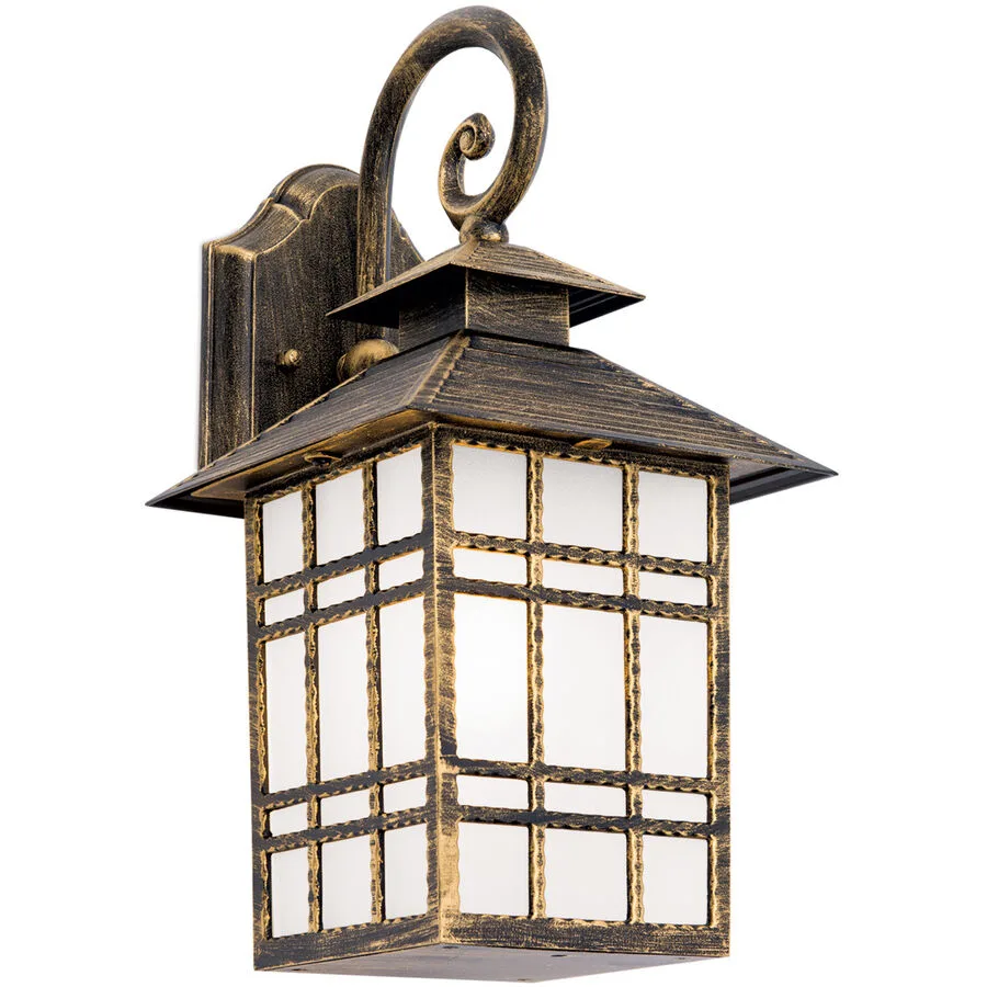 Wandlampe aussen Kiko 18 cm 38 cm - Farbe: Patina - Material: Siluminguss/Glas