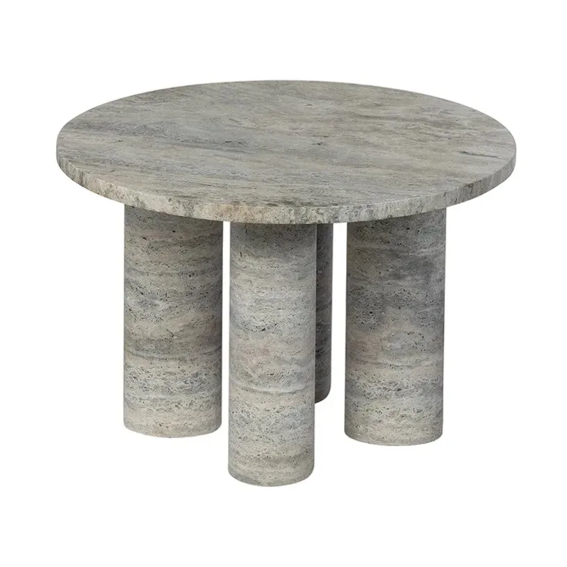 blomus Volos Beistelltisch S Ø52 cm Silver Travertine