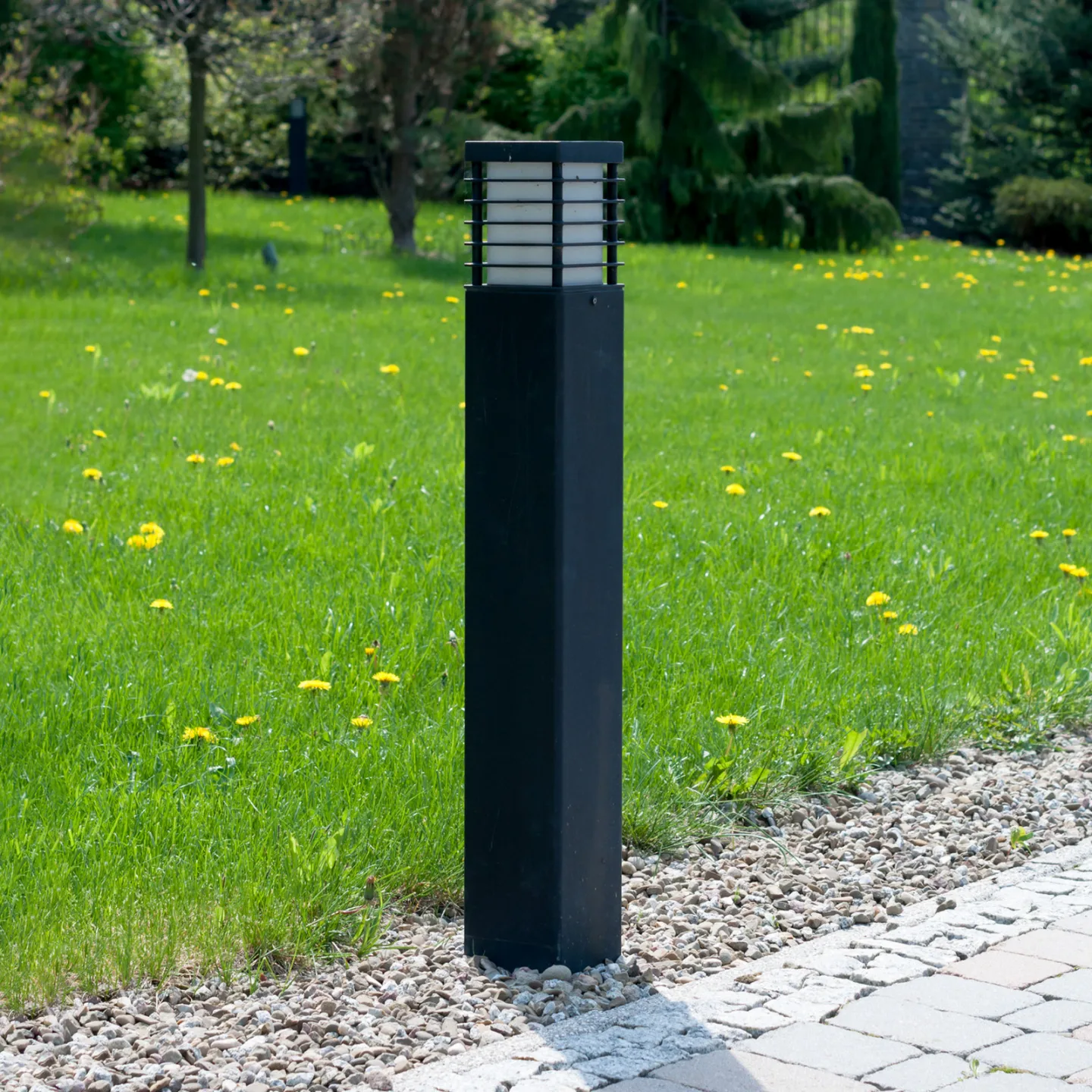 Halmstad Pollerlampe 85cm Betonbodenhalter schwarz - Norlys - Aluminium