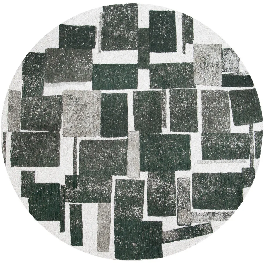 Teppich Lucia Dunkelgrün, Hellgrün, Weiss Anderes Muster Polyester 240 x 240 cm