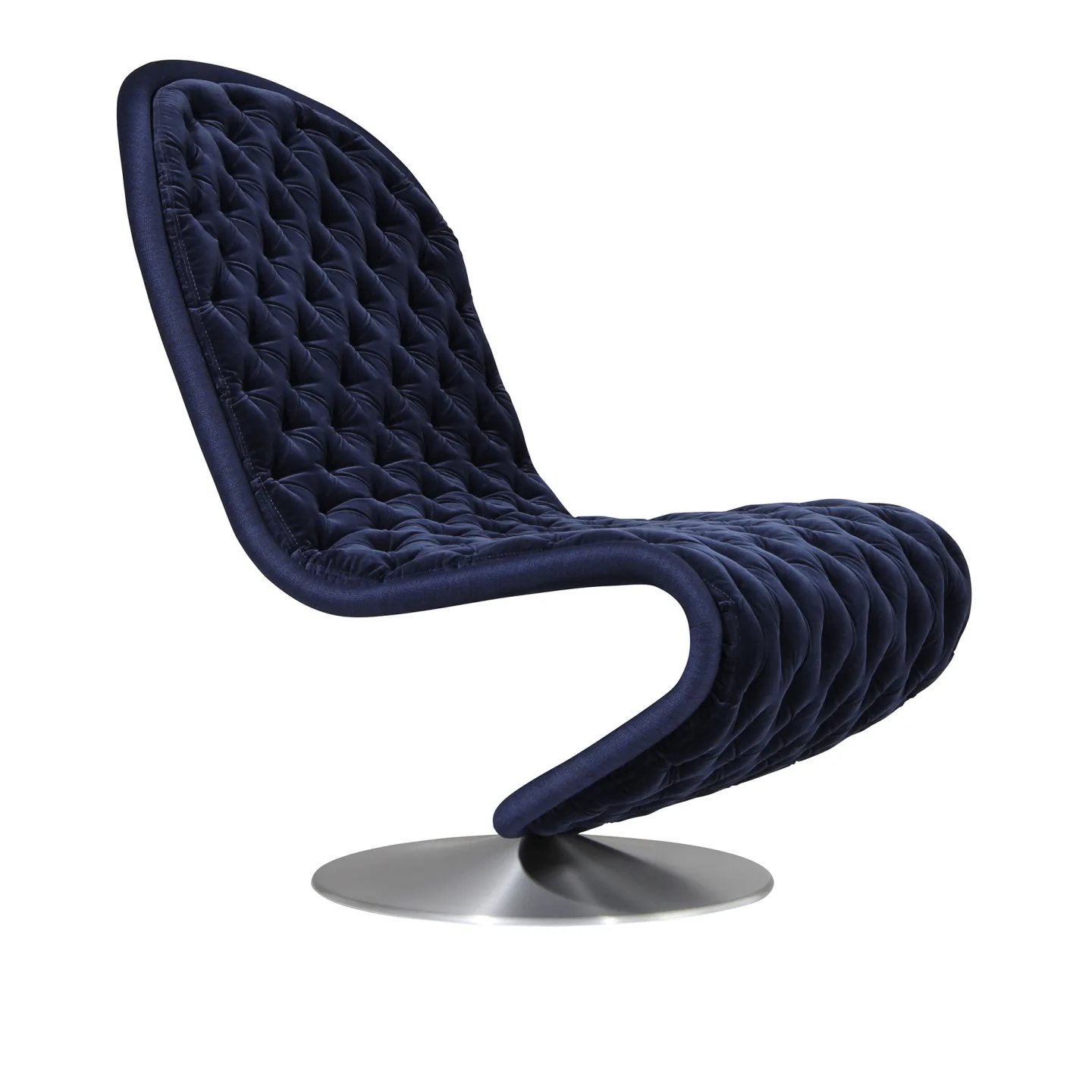 Verpan - System 1-2-3 Lounge Chair Deluxe Harald, Col. 792, Round Base, Brushed Aluminium - Fåtöljer - Verner Panton - Grå - Metall/Textilmaterial/Skum