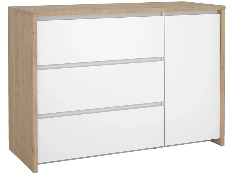 Kommode NEXT 1 Tür 3 Schubladen 48.1x118.6x83.8cm jackson eiche matt / glitzernd