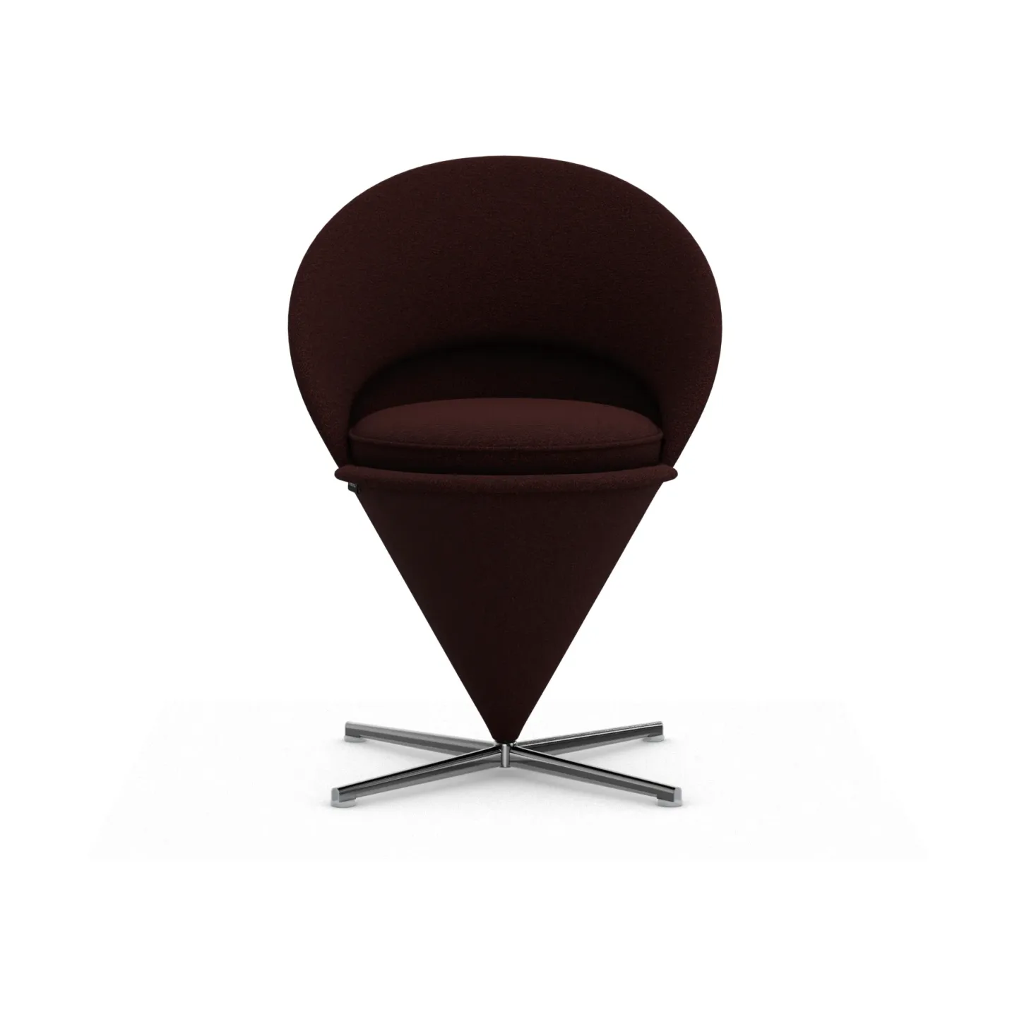 Vitra Cone Chair stol Cento dark red melange-rostfritt stål