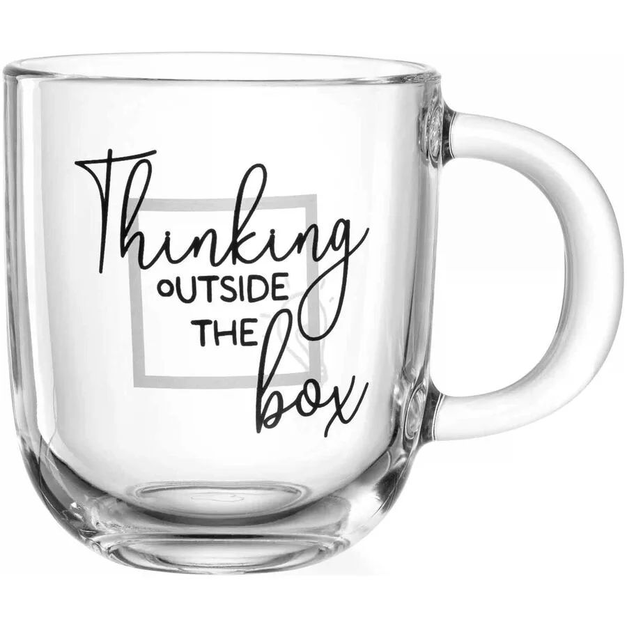 Tasse Leonardo schwarz/transparent Kalk-Natron-Glas H 15 cm 0.4 l 1 Stk